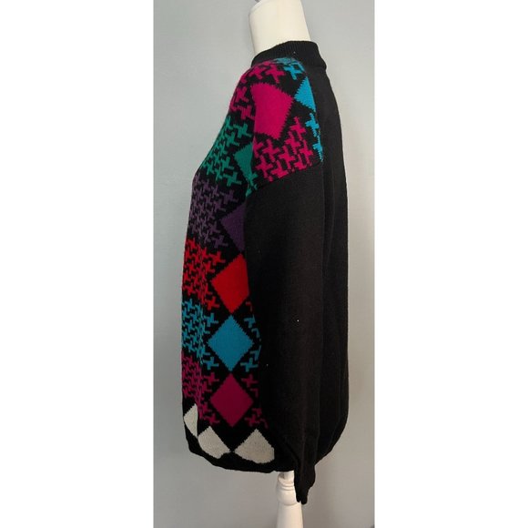 Vintage American Pride Acrylic Geometric Pattern Sweater Women's Medium - Picture 5 of 7